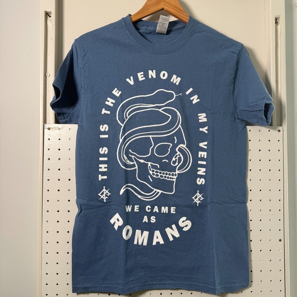 We Came As Romans T-Shirt Men Blue Graphic Short Sleeve‎ Small Venom In My Veins
